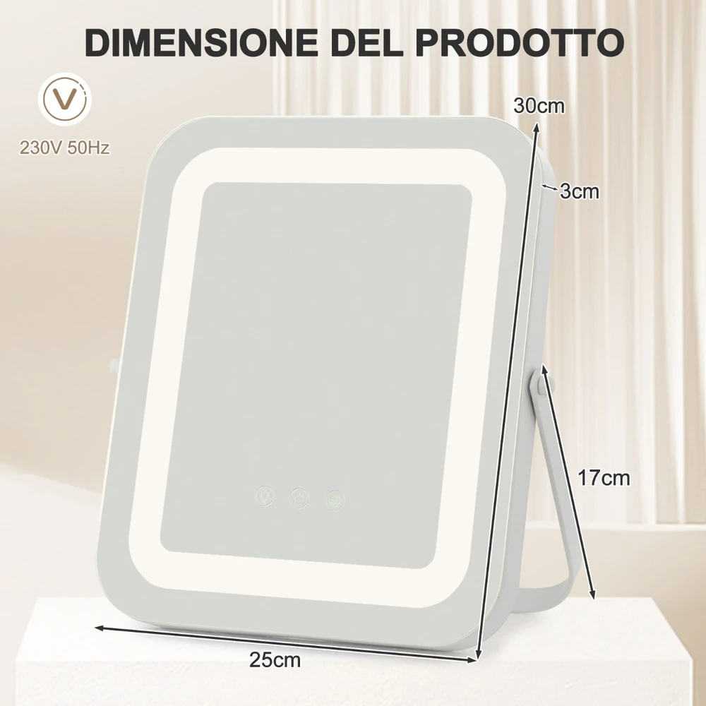 Promotion 25x30 cm reguliuojamas LED kosmetinis veidrodis