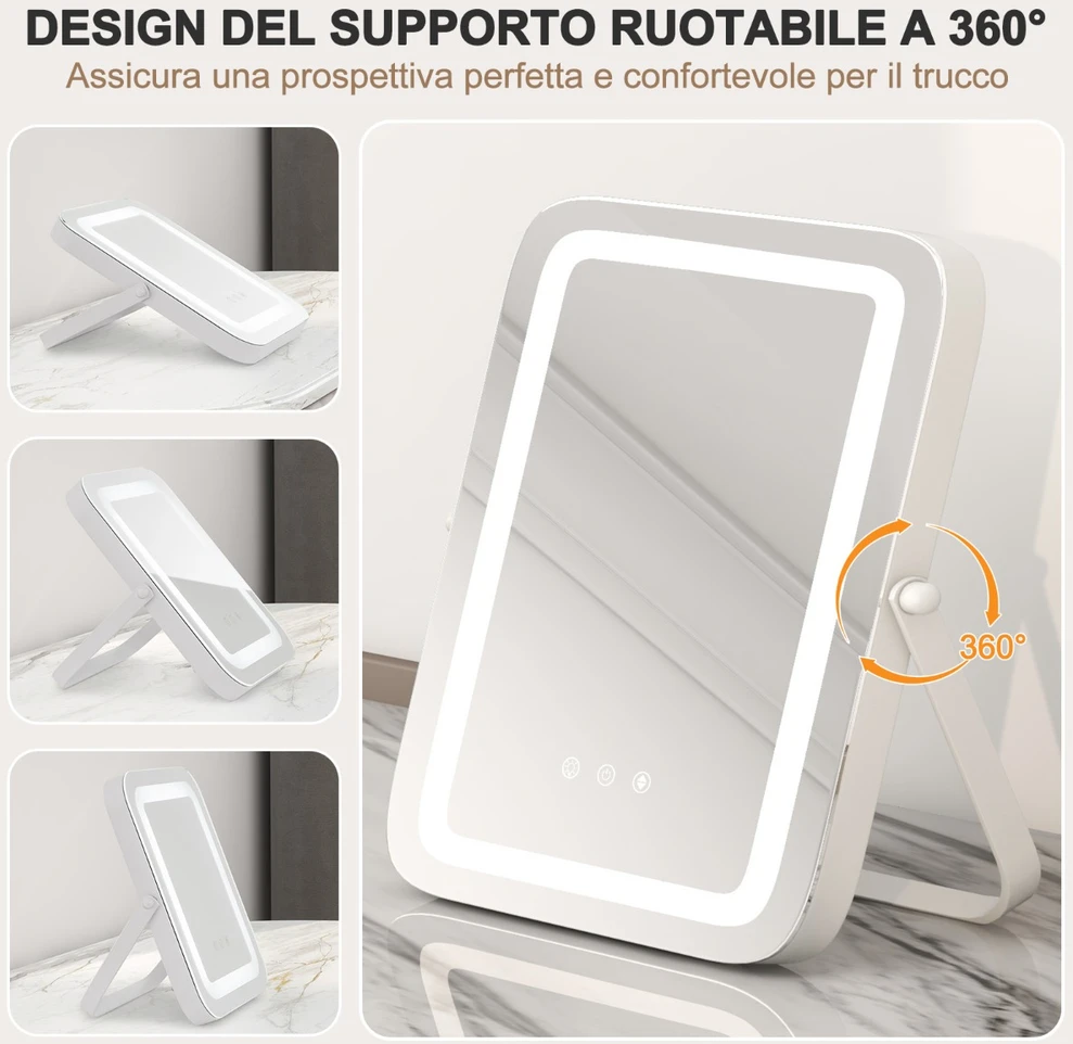 Promotion 25x30 cm reguliuojamas LED kosmetinis veidrodis