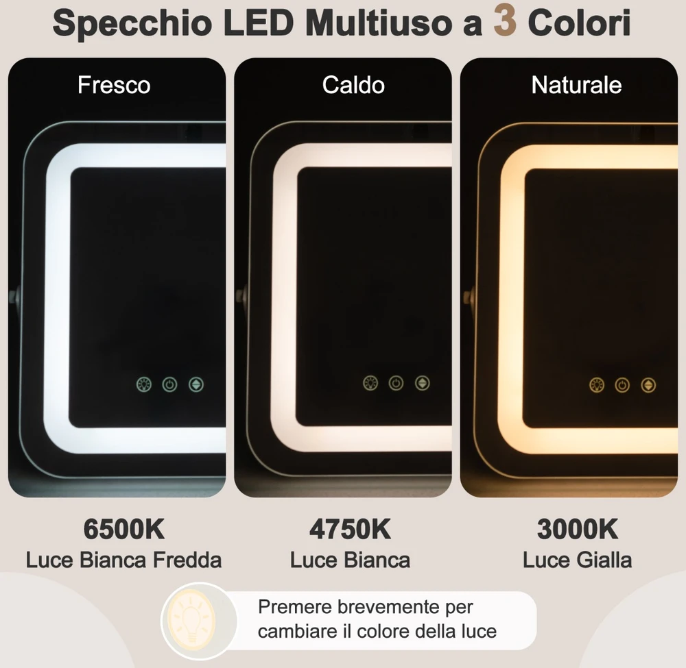 Promotion 25x30 cm reguliuojamas LED kosmetinis veidrodis