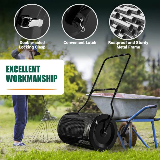 Promotion 27" komposto barstytuvas su U formos rankena juoda