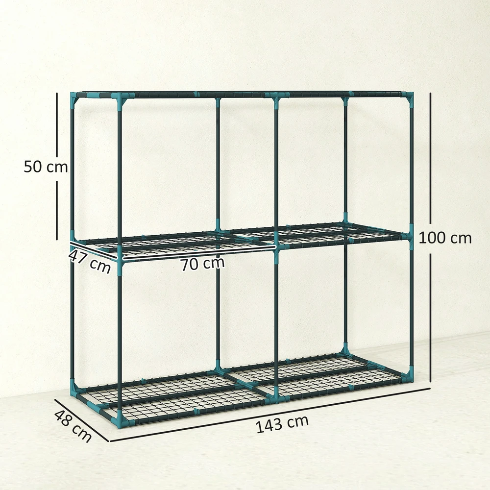 Aosom 3 aukštų augalų stovas, 100 cm aukščio, tamsiai žalias, plienas, plastikas