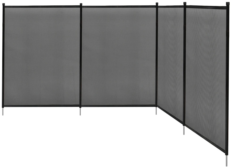 Koduva 3 dalių baseino apsauginė tvora vaikų saugumui, juoda, 366 x 122 cm