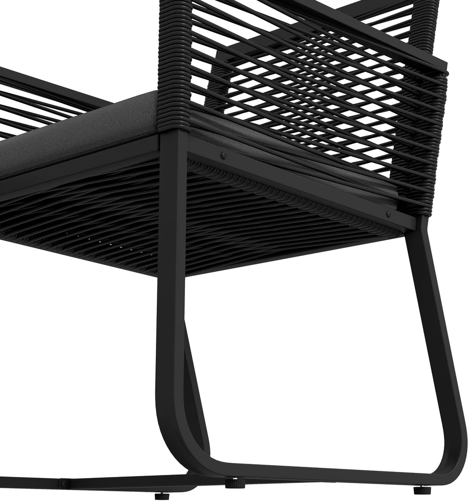 Lauko baldų komplektas Aosom 3 dalių bistro komplektas balkonui ir terasai, juodas + pilkas, 53 x 57 x 77 cm