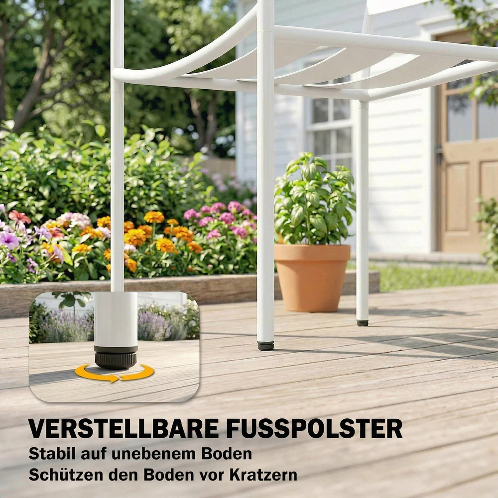 Lauko baldų komplektas Aosom 3 dalių bistro komplektas, baltas, cinkuotas plienas, grūdintas stiklas