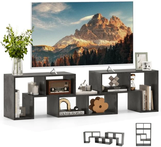 Promotion 3 dalių TV stovas, pilkas, iki 65 colių
