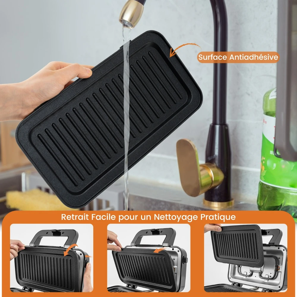 Sumuštinių keptuvas Promotion 3-in-1 Elektrinis Vaflių, Sumuštinių ir Keptuvės Aparatas Juodas