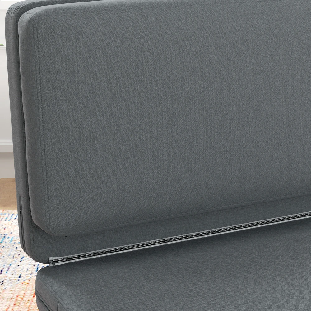 Fotelis Aosom 3-in-1 sulankstoma poilsio sofa, svečių čiužinys, dalijama, 138 cm pločio, tamsiai pilka