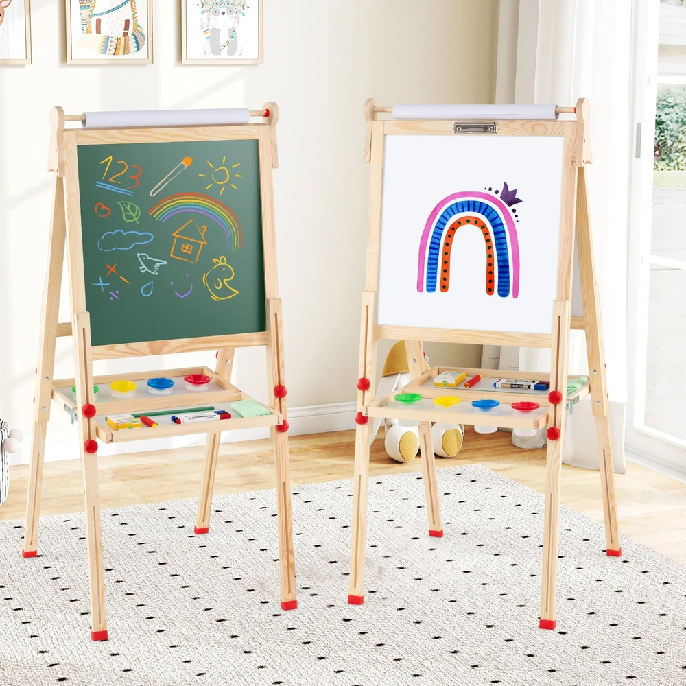 Promotion 3-in-1 sulankstomas vaikų molbertas su popieriaus ritiniu