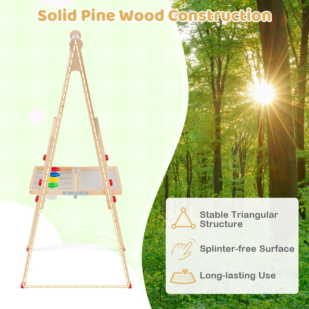 Promotion 3-in-1 sulankstomas vaikų molbertas su popieriaus ritiniu