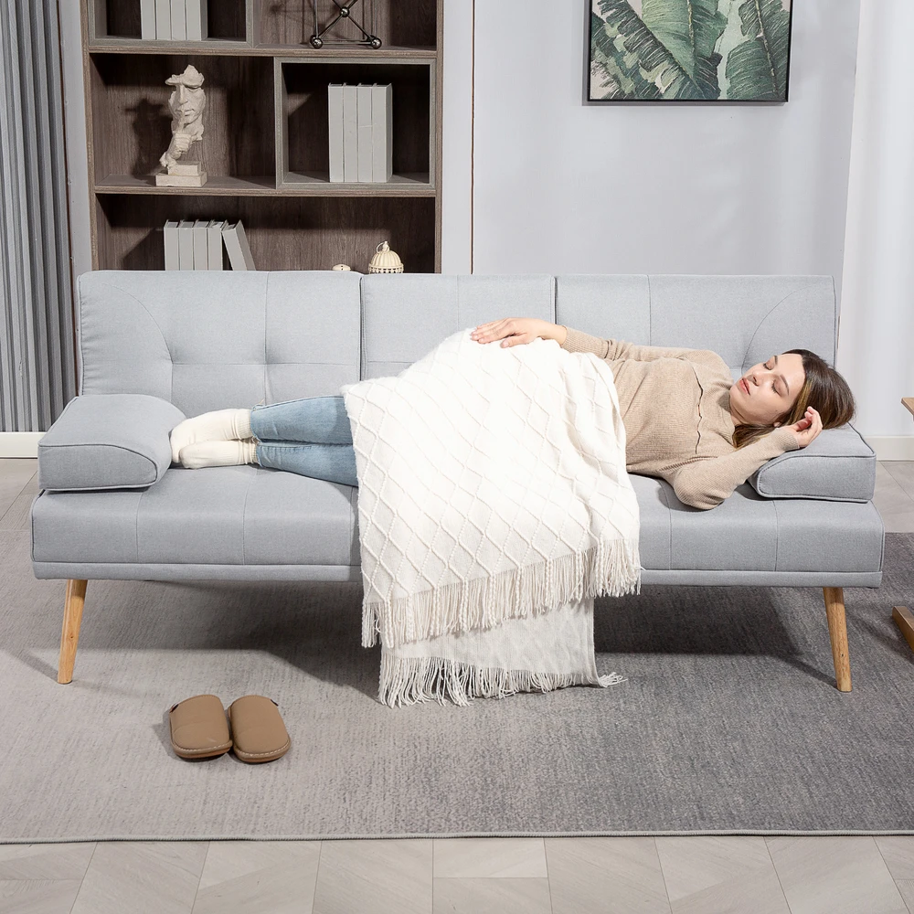 Koduva 3 vietų miegamoji sofa, šviesiai pilka, 181 x 77 x 78 cm