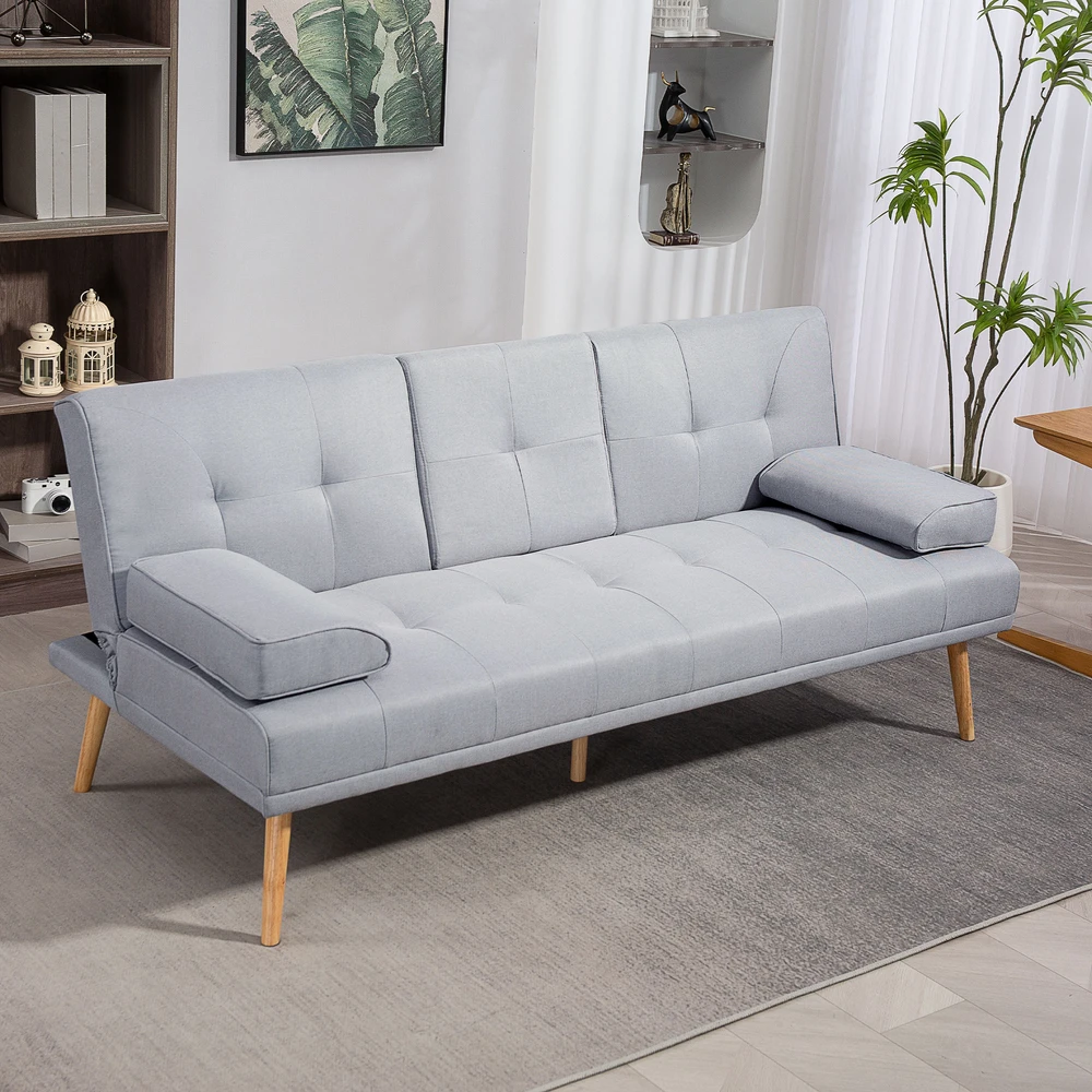 Koduva 3 vietų miegamoji sofa, šviesiai pilka, 181 x 77 x 78 cm