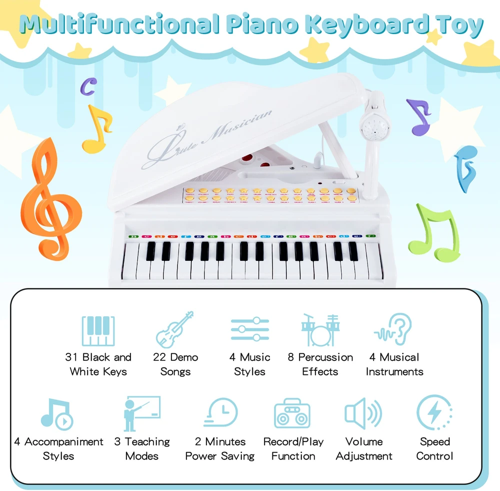 Promotion 31 klavišų vaikų pianinas komplekte