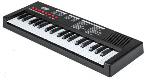 Promotion 37 klavišų vaikų pianinas su mikrofonu, juodas