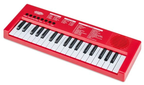 Promotion 37 klavišų vaikų pianinas su mikrofonu, raudonas