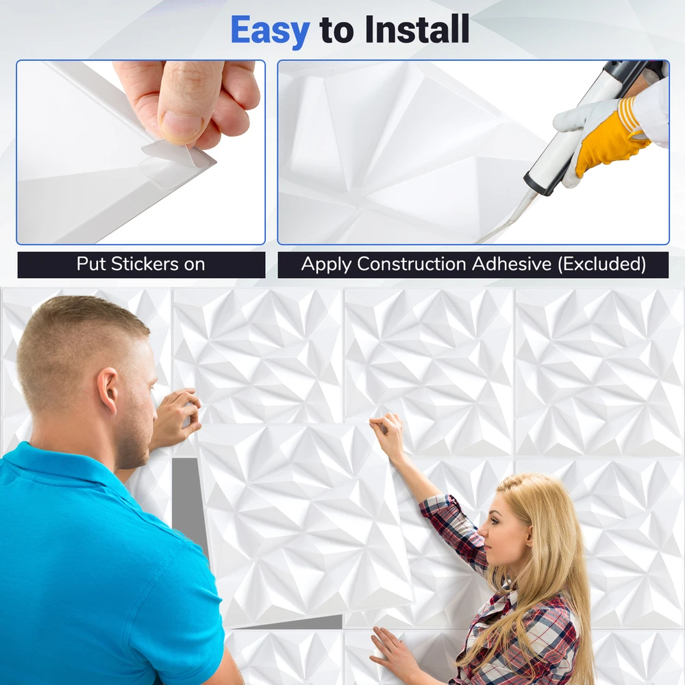 Pakabinamas šviestuvas Promotion 3D PVC sienų panelės 40 vnt, baltos, 10m²