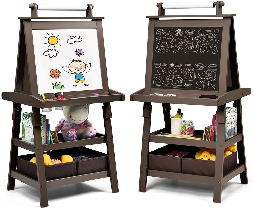 Promotion 3in1 dvipusis meninės lentos stovas-rudas
