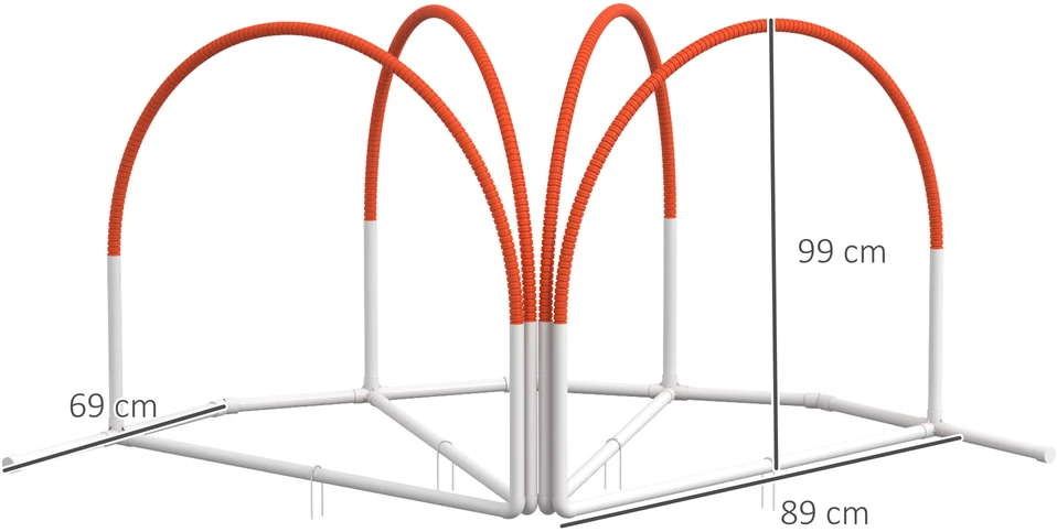 Aosom 4 dalių šunų agility rinkinys su krepšiu, plastikas, baltas ir oranžinis, 89 x 69 x 99 cm
