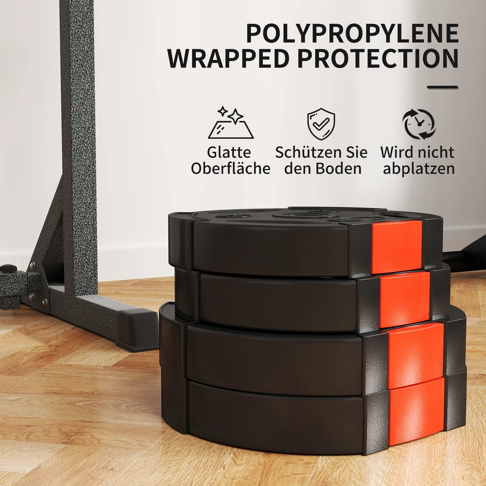 Aosom 4 dalių svorio diskų rinkinys, 2 x 10 kg ir 2 x 5kg, juodas