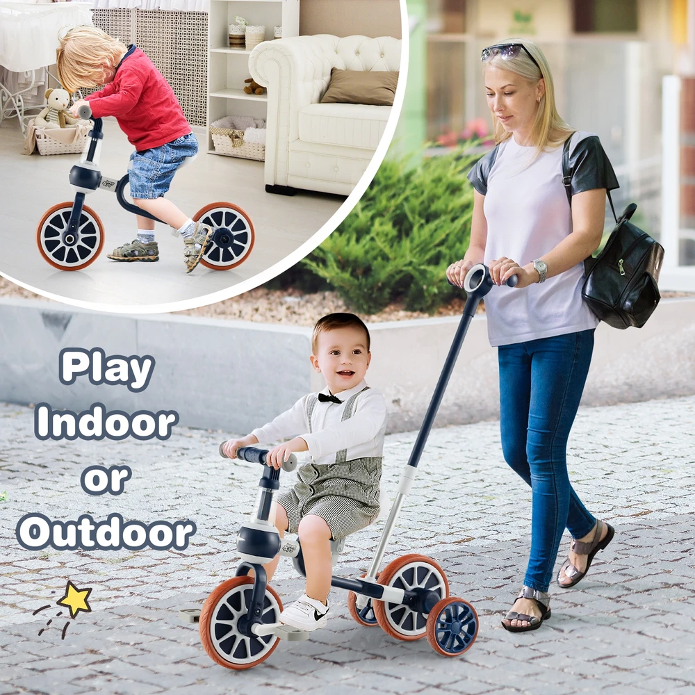 Promotion 4-in-1 vaikų triratukas tamsiai mėlynas