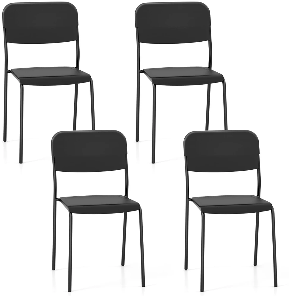 Promotion 4 juodos modernios valgomojo kėdės