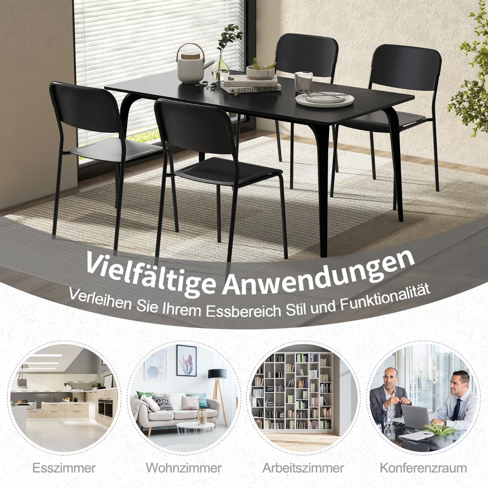 Promotion 4 juodos modernios valgomojo kėdės