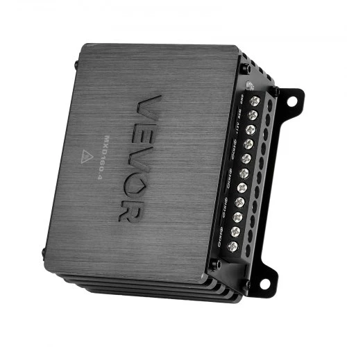 VEVOR 4 kanalų automobilinis garso stiprintuvas MXD160.4, titano pilkas, 11 x 11 x 5 cm