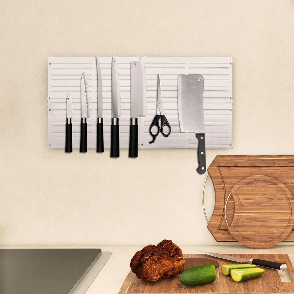 Promotion 4 Magnetiniai Įrankių Laikikliai 60x30cm Sidabriniai