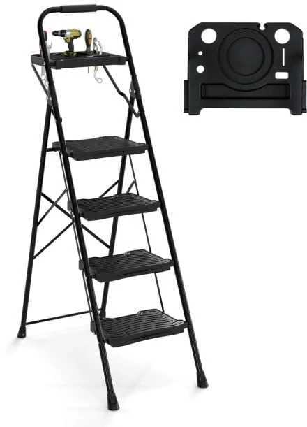 Promotion 4 pakopų kopėčios su įrankių dėklu