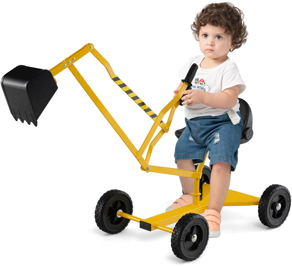Promotion 4 ratų ekskavatorius su ergonomine atrama, geltonas