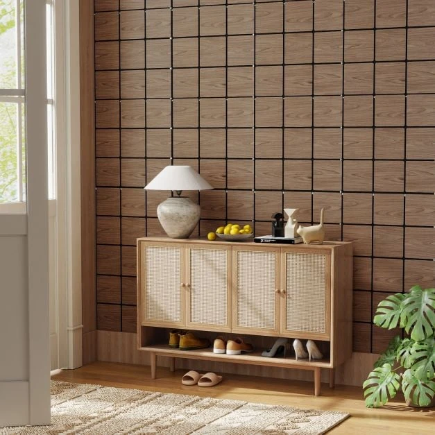 Promotion 4 vnt. akustinės sienų plokštės 62x62 cm, 9 kvadratinės medinės plokštės