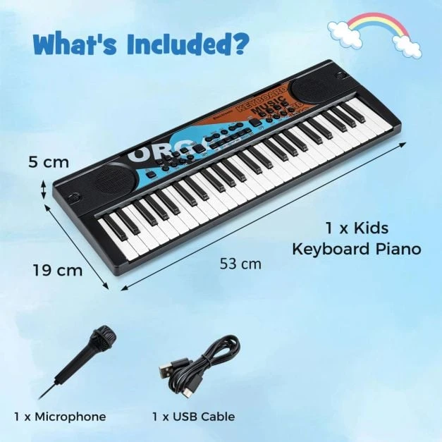Promotion 49 klavišų vaikų pianinas juodas