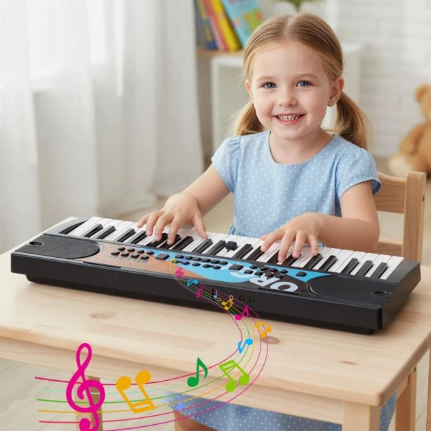 Promotion 49 klavišų vaikų pianinas juodas