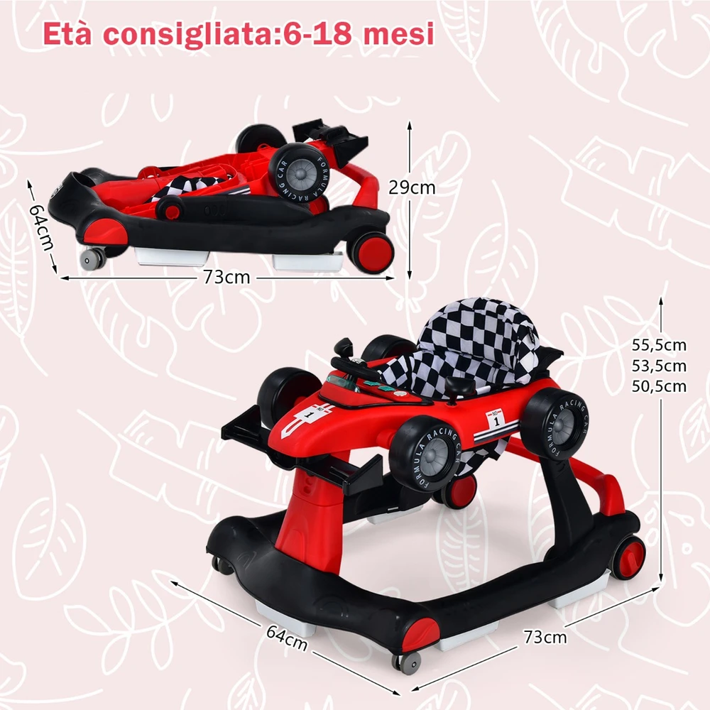 Promotion 4in1 sulankstomas vaikštynė raudona