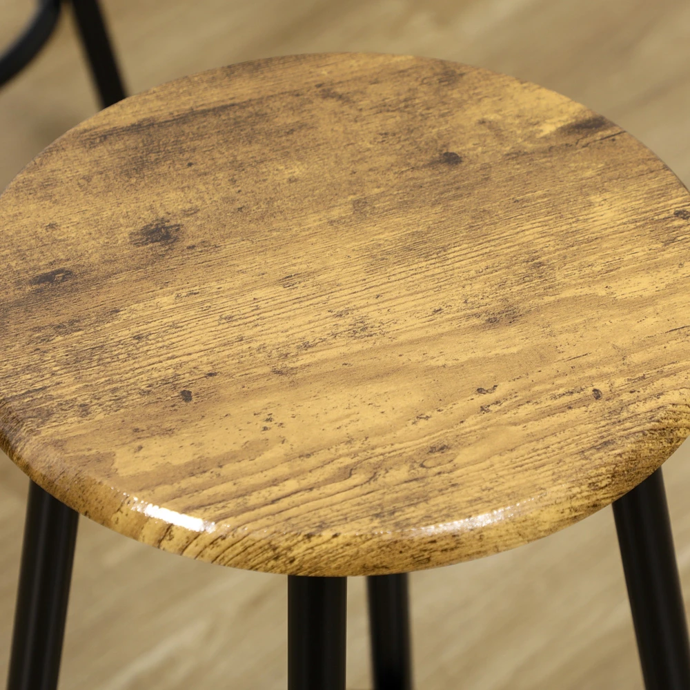 Koduva 5 dalių baro stalo komplektas, industrinis dizainas, rustic ruda, 110 x 50 x 89,5 cm