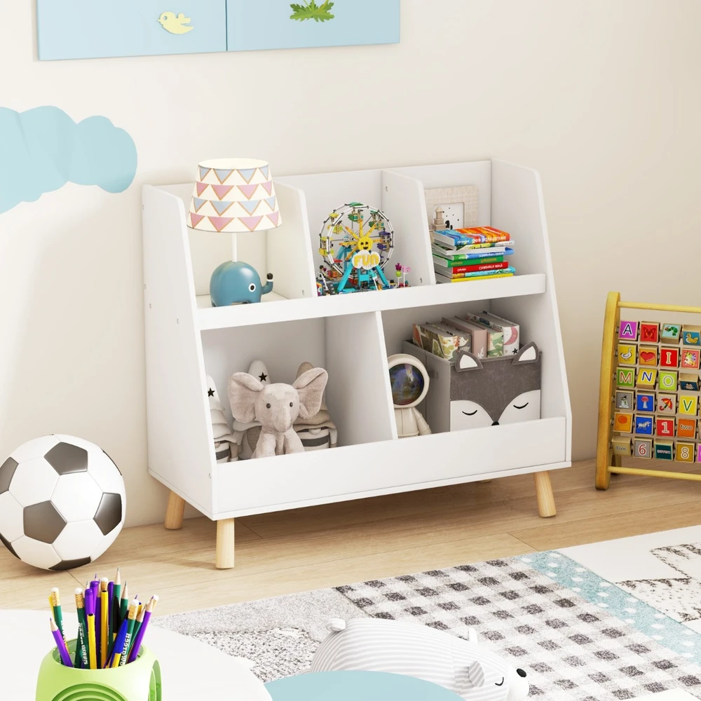 Promotion 5 kubų vaikų knygų lentyna ir žaislų organizatorius balta