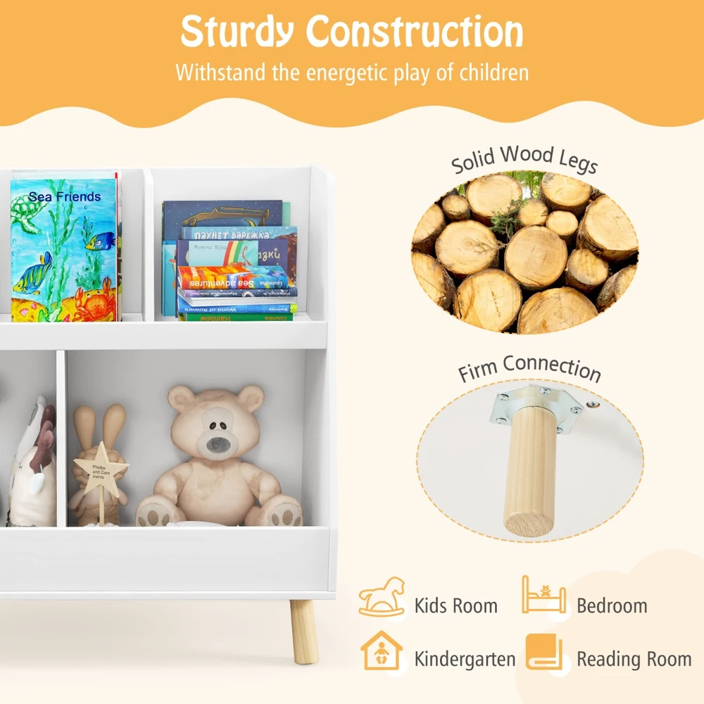 Promotion 5 kubų vaikų knygų lentyna ir žaislų organizatorius balta