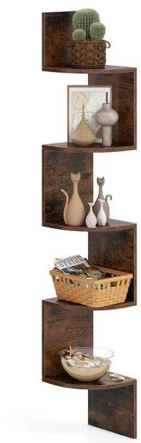 Promotion 5 lentynų kampinė lentyna rustic ruda