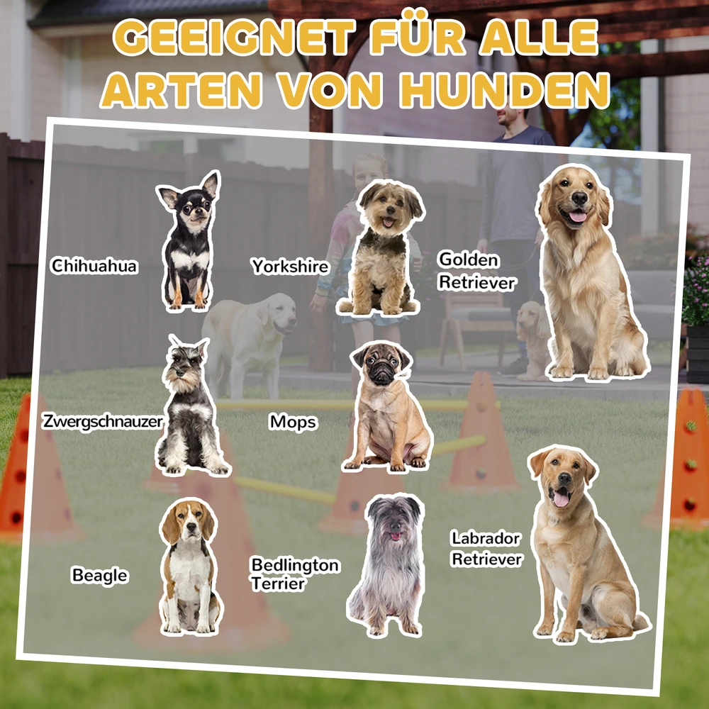 Aosom 6 dalių šunų agility kliūčių rinkinys, oranžinė / geltona, ABS, PE