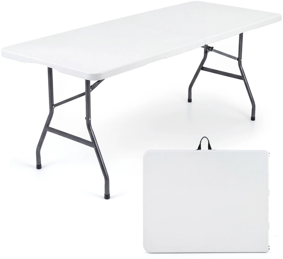 Promotion 6 FT plastikinis sulankstomas per pusę stovyklavimo stalas, baltas