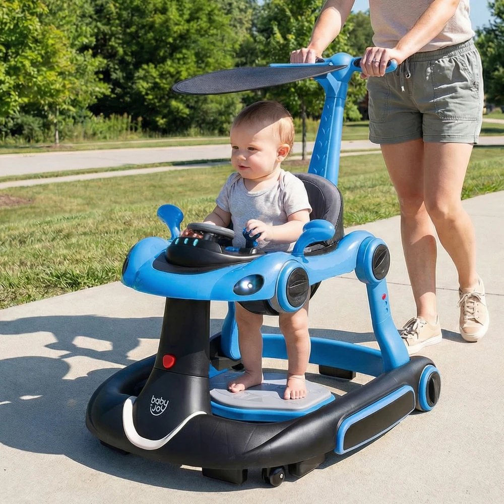 Promotion 6-in-1 Vaikų Vaikštynė su Stogeliu Mėlyna
