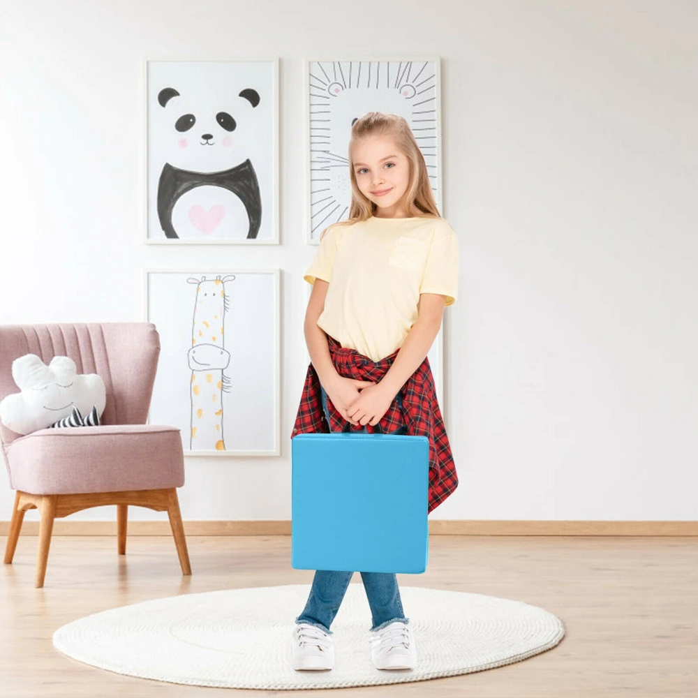 Promotion 6 vnt. 15" kvadratinės minkštos pagalvėlės vaikams su rankenomis mėlynas komplektas