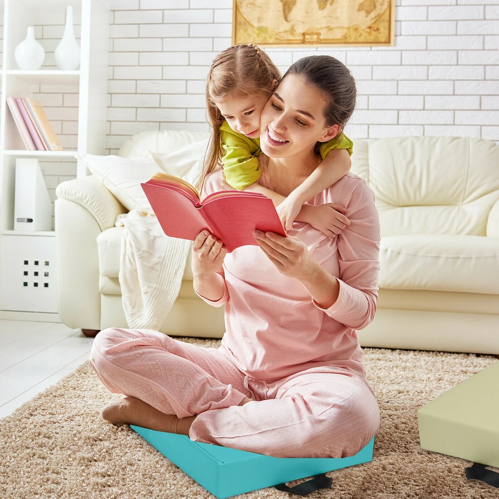Promotion 6 vnt. 15" kvadratinės minkštos pagalvėlės vaikams su rankenomis mėlynas komplektas