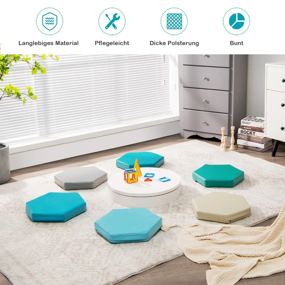 Promotion 6 vnt. vaikų sėdmaišiai su rankena mėlyni