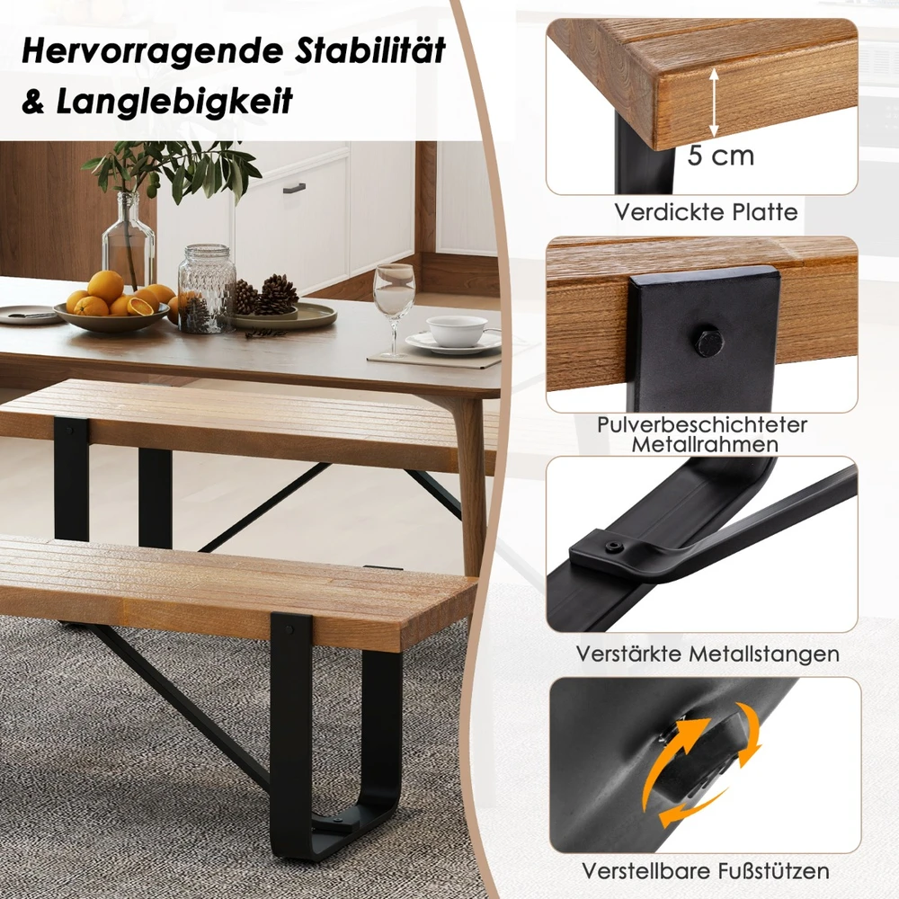 Promotion 60" prieškambario suoliukas su metaliniu rėmu natūralus