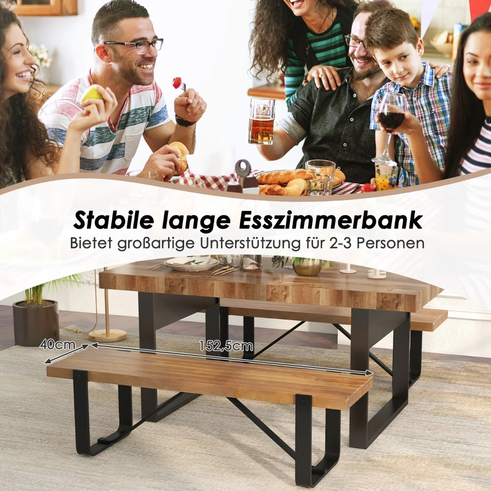 Promotion 60" prieškambario suoliukas su metaliniu rėmu natūralus