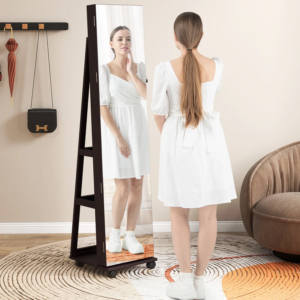 Promotion 64" Užrakinama Papuošalų Spintelė su Veidrodžiu, Violetinė
