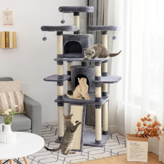 Promotion 67" Daugiapakopis Kačių Medis Šviesiai Pilkas