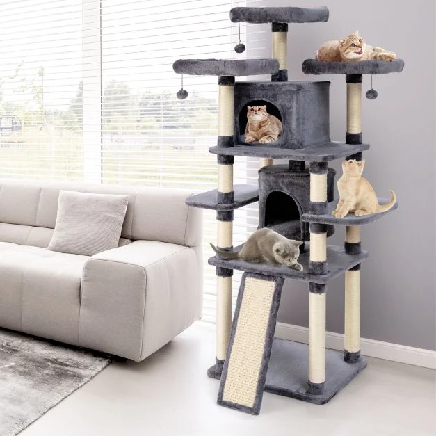 Promotion 67" Daugiapakopis Kačių Medis Šviesiai Pilkas