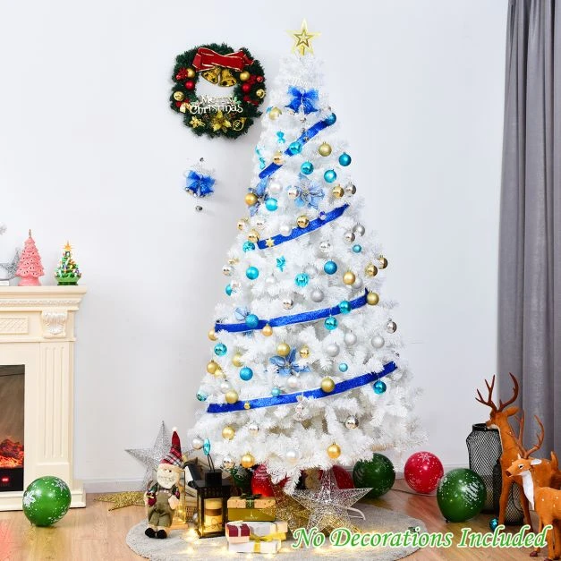 Promotion 7 ft balta dirbtinė PVC kalėdinė eglutė su stovu