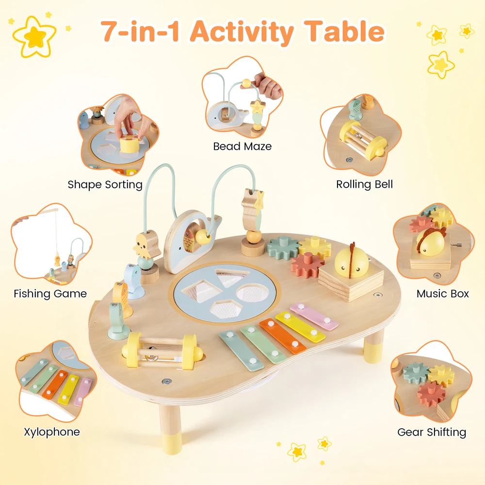 Promotion 7-in-1 Montessori veiklos stalas vaikams 12+ mėn
